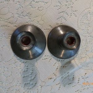 Set of 2 Antique Gen. Pewter Candlestick Holders